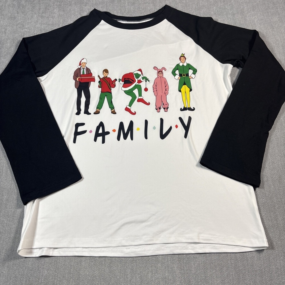 Christmas Family Long Sleeve Womens M Ralphie Kevin Buddy Clark Grinch White